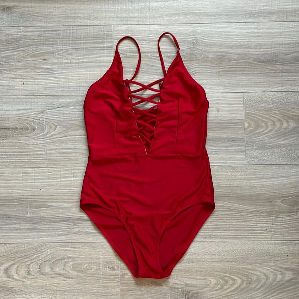 Red swimsuit